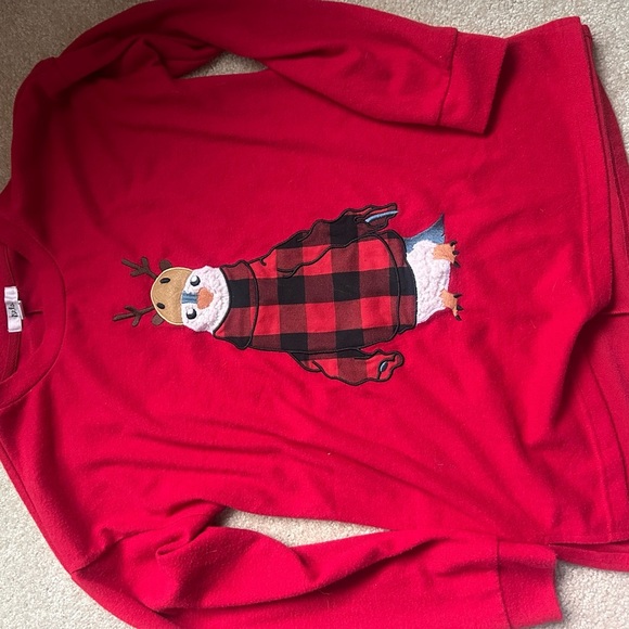 🎄 Women’s Isla Comfy Plaid Red Christmas Long Sleeve Top - Picture 2 of 5